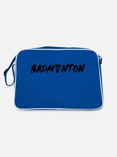 federball Badminton symbol - Retro Tasche - Blau/Weiß - Hinten