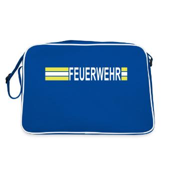 Fire Department logo stripes asymmetrically - Retro Bag - blue/white - Back