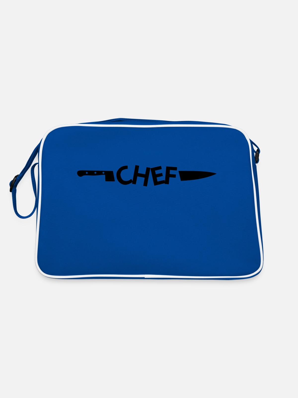 CHEF - Retro Bag - blue/white - Back
