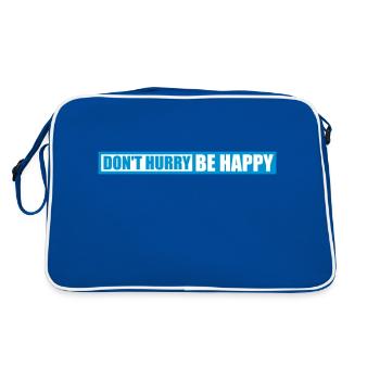 Don't hurry be happy - Retro Bag - blue/white - Back