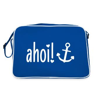 ahoi Herz Anker maritim North German - Retro Bag - blue/white - Back