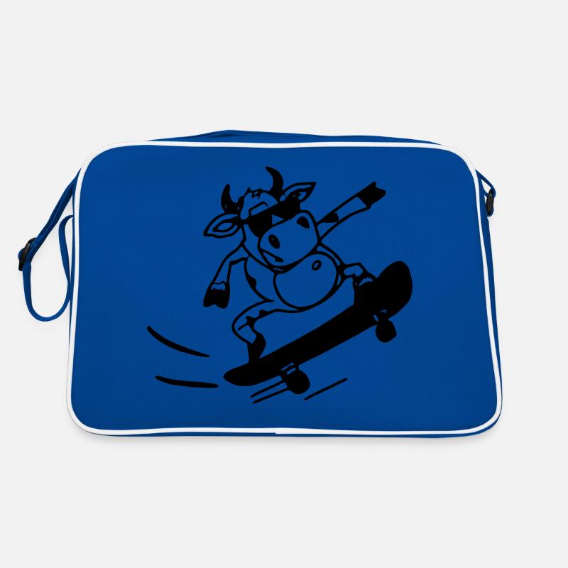 Cow Skateboard Funny Gift Idea Retro Bag