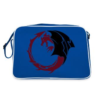 dragon - Retro Tasche - Blau/Weiß - Hinten