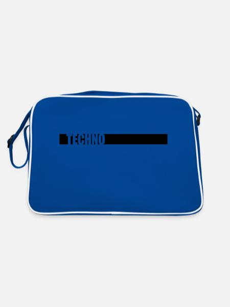 Musik Techno Logo - Retro Tasche - Blau/Weiß - Hinten