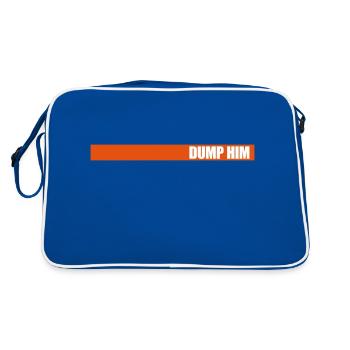 dump him Zitat Logo - Retro Tasche - Blau/Weiß - Hinten