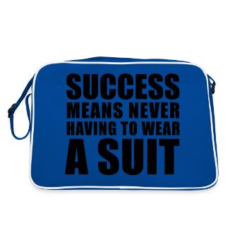Success means never having to wear a Suit - Retro Tasche - Blau/Weiß - Hinten