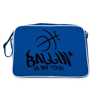 ballin_is_my_life_f1 - Sac Retro - bleu/blanc - Dos
