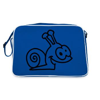 funny snail - line - Retro Bag - blue/white - Back