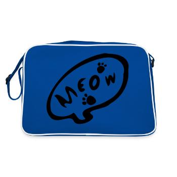 meow_txt paw_prints de chat de minou - Sac Retro - bleu/blanc - Dos
