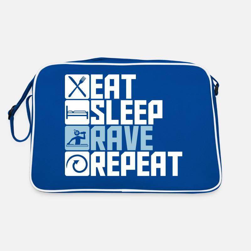 Manger dormir rave répéter nourriture sommeil corbeau disant Sac Retro