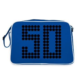 50 - Retro Tasche - Blau/Weiß - Hinten