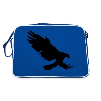 adler - Retro Tasche - Blau/Weiß - Hinten