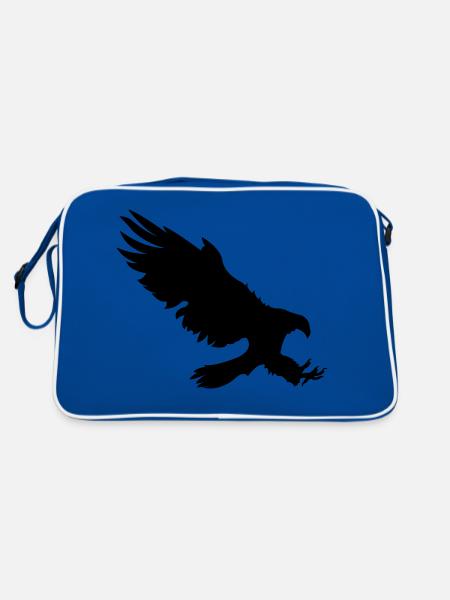 adler - Retro Tasche - Blau/Weiß - Hinten