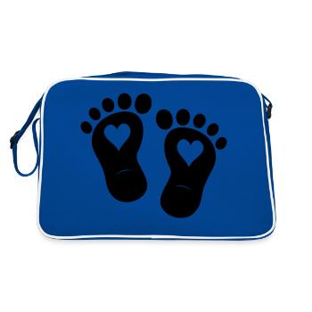 Pieds d’enfants naissance de bébé - Sac Retro - bleu/blanc - Dos