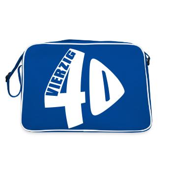 40. Geburtstag Vierzig - Retro Tasche - Blau/Weiß - Hinten