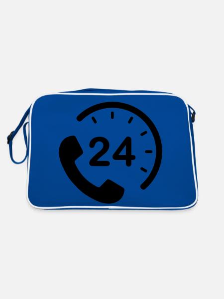 Service 24h/24 et 7h/24 - Sac Retro - bleu/blanc - Dos