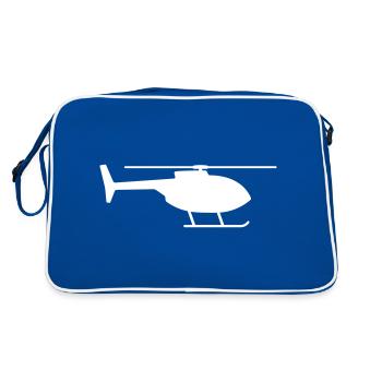 Hubschraubersymbol Form Symbol Silhouette. Flugzeug - Retro Tasche - Blau/Weiß - Hinten