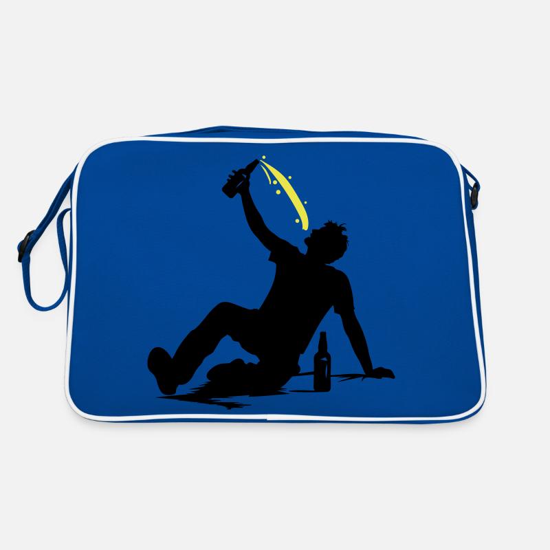Drinking Beer Silhouette Retro Bag