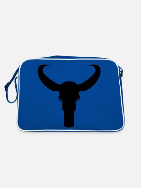 Bulle Skelett - Retro Tasche - Blau/Weiß - Hinten