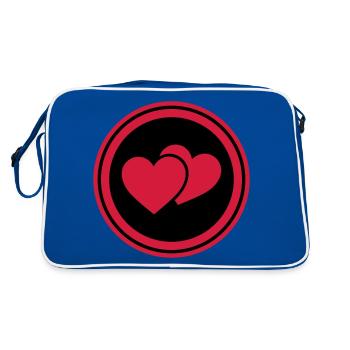 Symbole du cœur Amour Cœur - Sac Retro - bleu/blanc - Dos