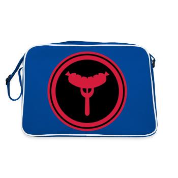 Fourchette à saucisse - Sac Retro - bleu/blanc - Dos