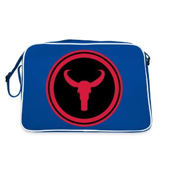 Bulle Skelett - Retro Tasche - Blau/Weiß - Hinten