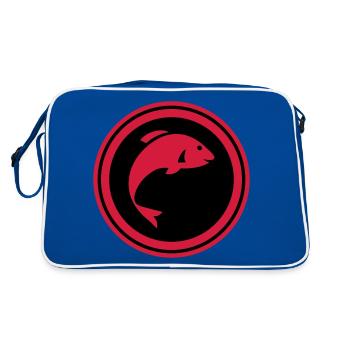 Symbole du poisson - Sac Retro - bleu/blanc - Dos