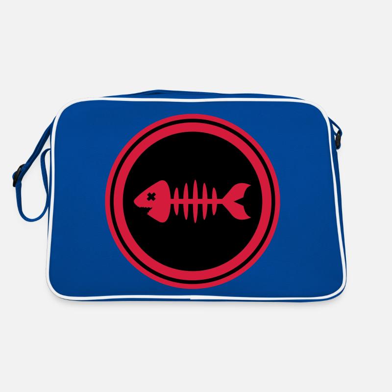 Fisch Symbol Knochen Gräte Retro Tasche