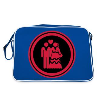 Couple wedding bridal couple - Retro Bag - blue/white - Back