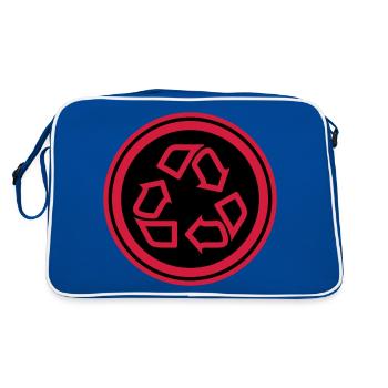 Recycling Symbol - Retro Bag - blue/white - Back