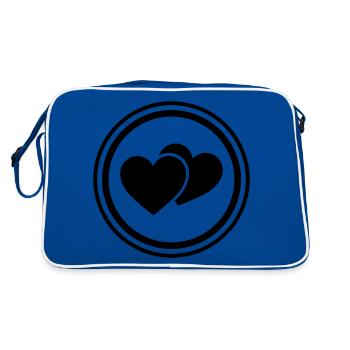 Symbole du cœur - Sac Retro - bleu/blanc - Dos