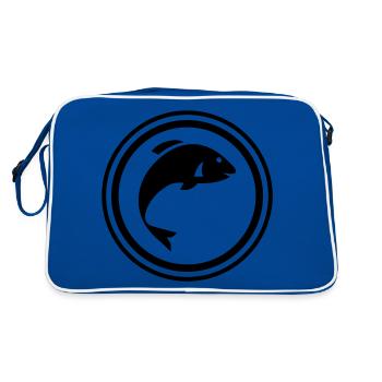 Symbole du poisson - Sac Retro - bleu/blanc - Dos