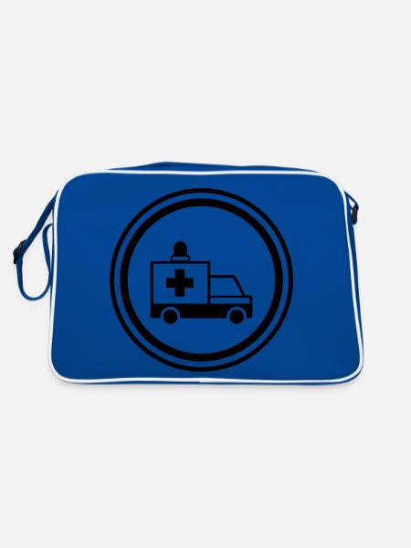 Krankenwagen Ambulance - Retro Bag - blue/white - Back