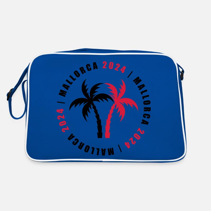Mallorca 2024 Urlaub - Retro Tasche - Blau/Weiß
