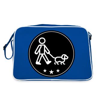 Chien promenant le chien - Sac Retro - bleu/blanc - Dos