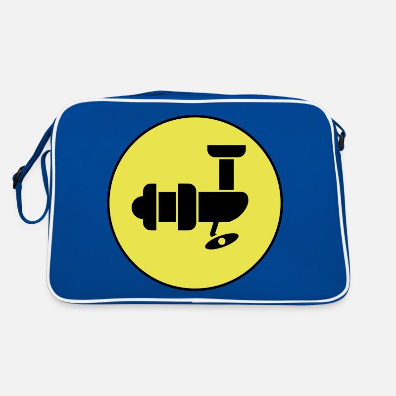 Fishing Reel Symbol Circle Retro Bag