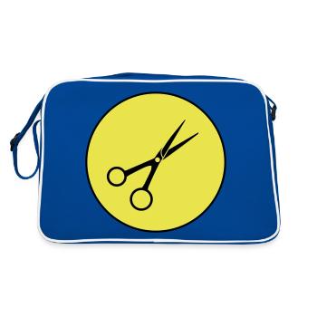 Cercle de barbier aux ciseaux - Sac Retro - bleu/blanc - Dos