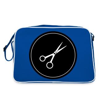 Cercle de barbier aux ciseaux - Sac Retro - bleu/blanc - Dos