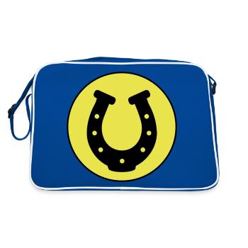 Hufeisen Icon - Retro Tasche - Blau/Weiß - Hinten