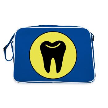 Tooth icon symbol - Retro Bag - blue/white - Back