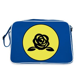 Rose symbol - Retro Bag - blue/white - Back