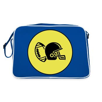 Casque de football - Sac Retro - bleu/blanc - Dos