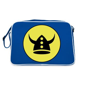 Wikinger Helm - Retro Tasche - Blau/Weiß - Hinten