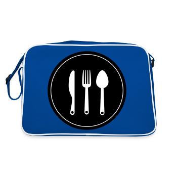 Couverts à la fourchette - Sac Retro - bleu/blanc - Dos