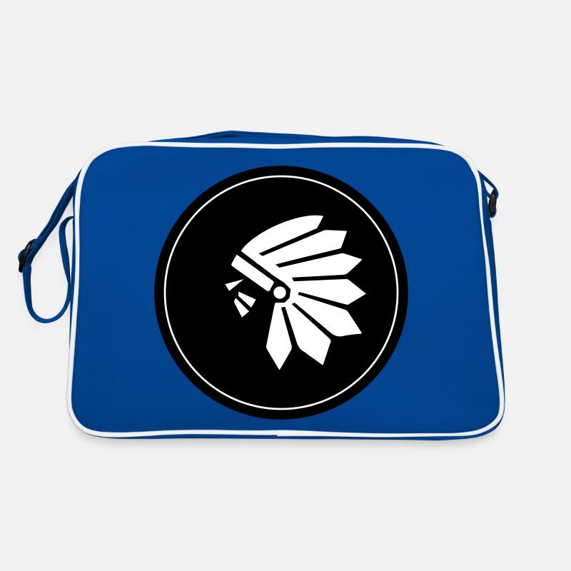 Symbole de la tête indienne - Sac Retro - bleu/blanc