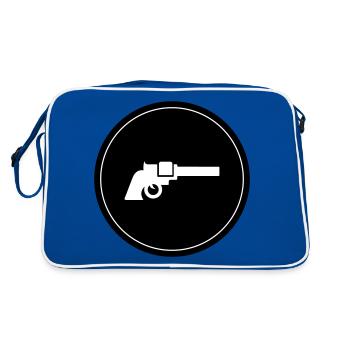 Weapon Symbol Pistol - Retro Bag - blue/white - Back