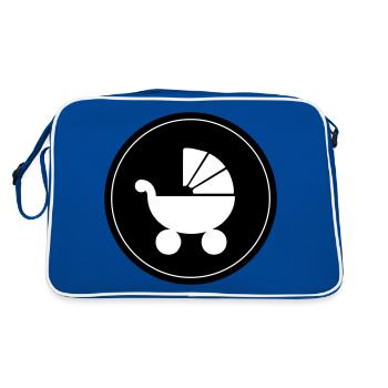 Stroller baby - Retro Bag - blue/white - Back