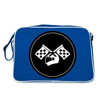 Casque de coureur - Sac Retro - bleu/blanc - Dos