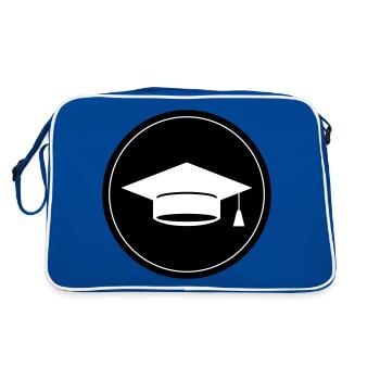 Student Abschluss - Retro Tasche - Blau/Weiß - Hinten