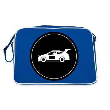 Car Racing Driver Circle - Retro Bag - blue/white - Back